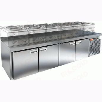 SN 1111/BT LT Sh стол охл. под тепловое оборуд. (-10-18), 4 двери, на низких ножках, 2280х600x610мм,